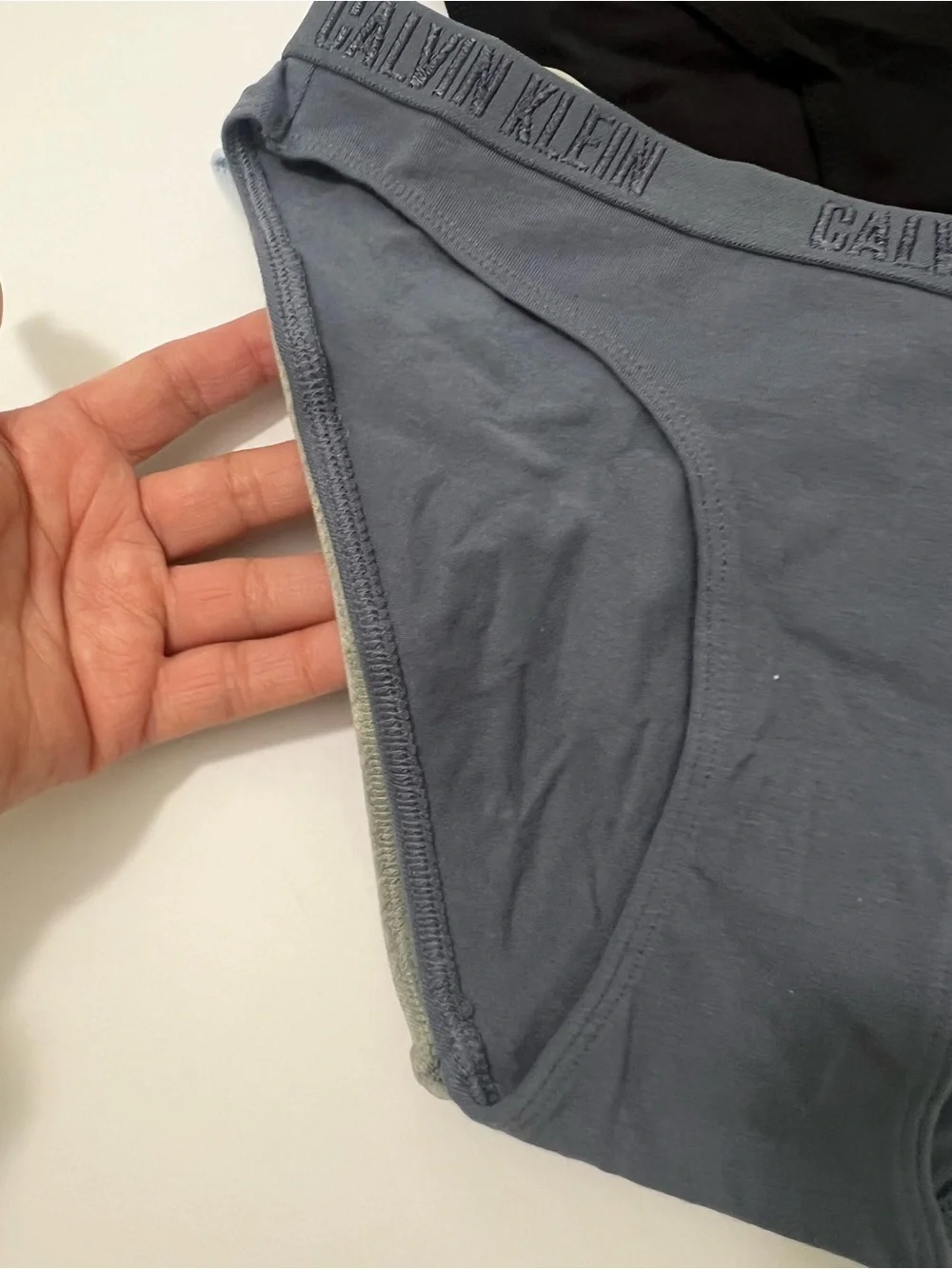 NWT Calvin Klein Bikini Briefs 3-Pack - Light Blue, Mauve & Gray